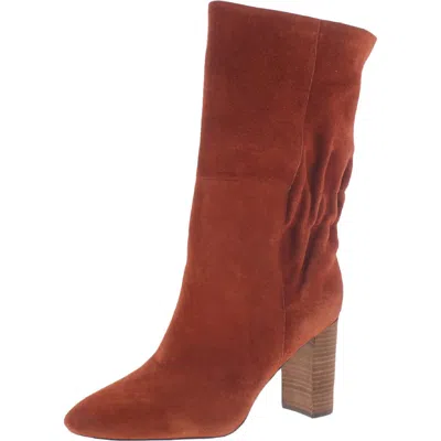 Charles By Charles David Barrie Womens Gathered Almond Toe Mid-calf Boots In Brown