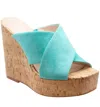 Charles By Charles David Duo Platform Wedge Sandal In Blue