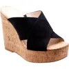Charles By Charles David Duo Platform Wedge Sandal In Black-ms