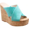 Charles By Charles David Duo Platform Wedge Sandal In Robins Egg-ms
