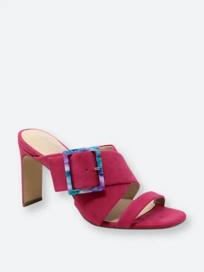 CHARLES BY CHARLES DAVID GLEAM BLOCK HEEL IN MAGENTA