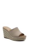 CHARLES BY CHARLES DAVID JEREMY ESPADRILLE PLATFORM WEDGE SLIDE SANDAL