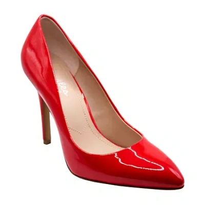 Charles By Charles David Pact Patent Womens Pointed Closed Toe Stiletto Heel Pumps In Red