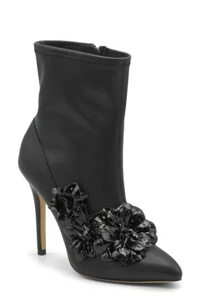 Charles By Charles David Perla Flower Pointed Toe Bootie In Black