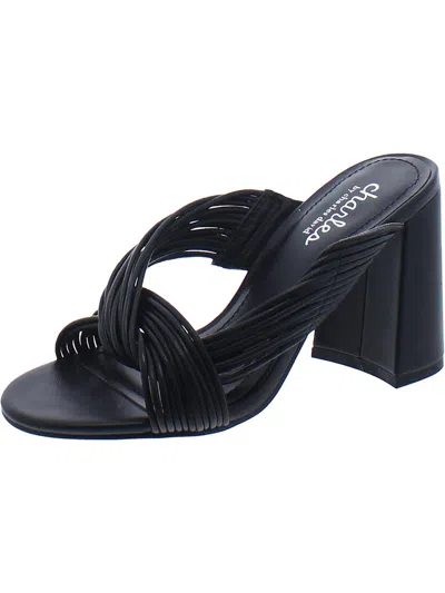 Charles By Charles David Razzle Womens Faux Lather Slip On Heels In Black