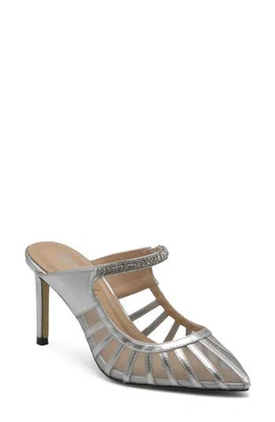 Charles By Charles David Swell Crystal Strap Mesh Mule In Silver