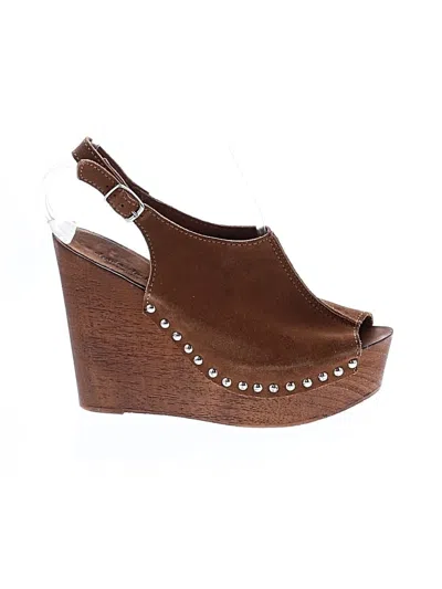 Pre-owned Charles By Charles David Wedges In Brown