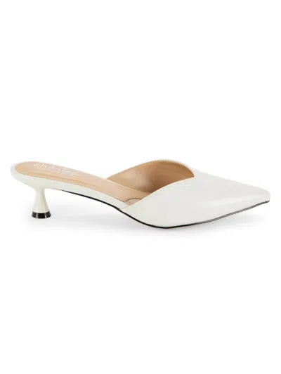 Charles By Charles David Women's Aloe Point Toe Kitten Pumps In White
