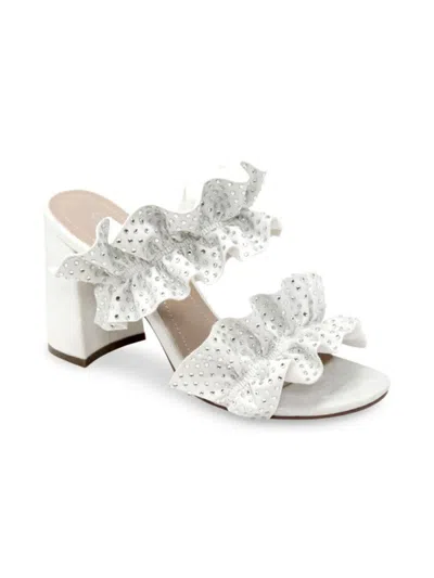 Charles By Charles David Women's Cinched Block Heel Sandals In White