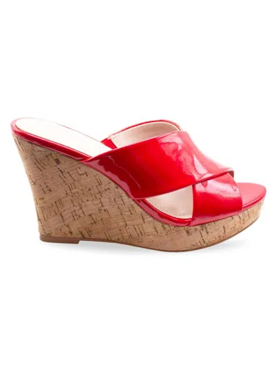 Charles By Charles David Women's Latrice Wedge Heel Sandals In Hot Red