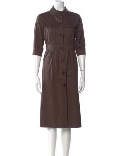 Pre-owned Charles Chang-lima Midi Length Dress In Brown