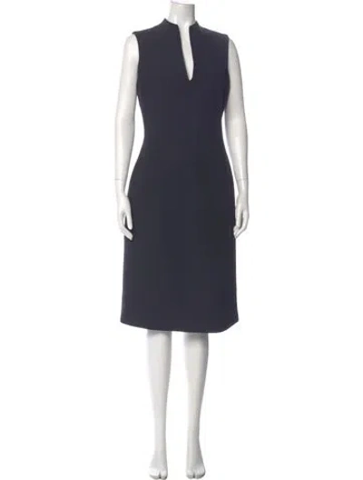 Pre-owned Charles Chang-lima Silk Midi Length Dress In Gray