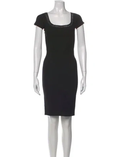 Pre-owned Charles Chang-lima Square Neckline Knee-length Dress In Black