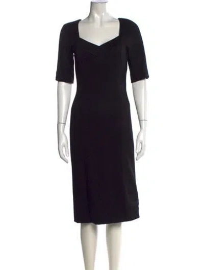 Pre-owned Charles Chang-lima Square Neckline Knee-length Dress In Black
