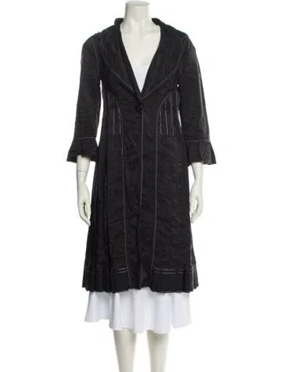 Pre-owned Charles Chang-lima Striped Coat In Black