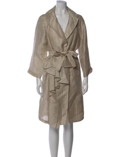 Pre-owned Charles Chang-lima V-neck Knee-length Dress In Neutral