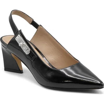 Charles David Addia Faux Leather Slingback Pump In Black-pt