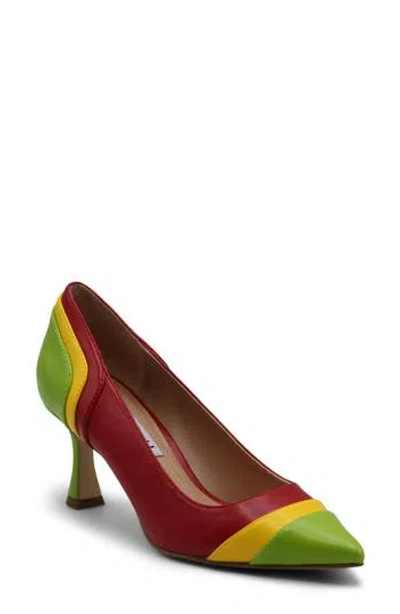 Charles David Aleesha Pointed Toe Pump In Red/yellow/green