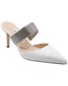 Charles David Alfie Pointed Metal-strap Suede Mules In White