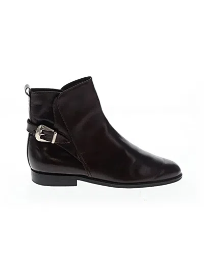 Pre-owned Charles David Ankle Boots In Burgundy