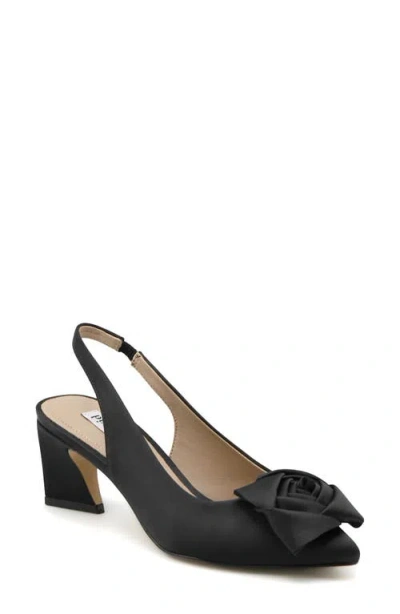 Charles David Arsa Rosette Pointed Toe Slingback Pump In Black-st