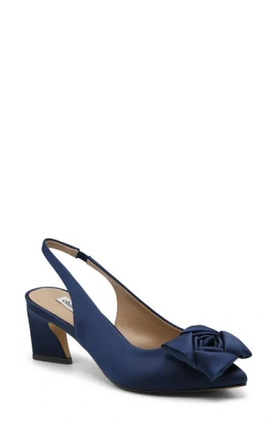 Charles David Arsa Rosette Pointed Toe Slingback Pump In Navy-st