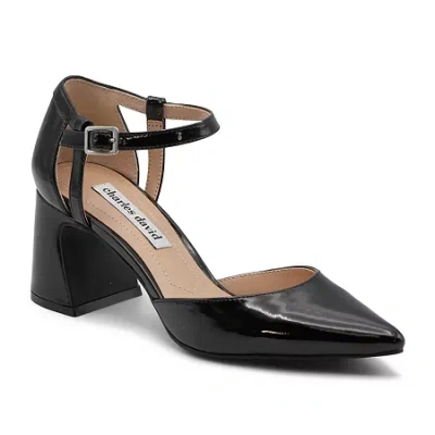 Charles David Aveena Womens Pointed Closed Toe Block Heel Pumps In Black