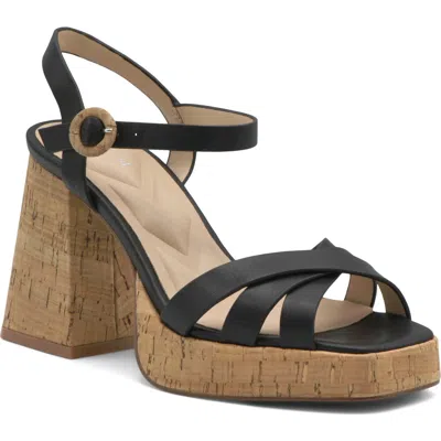 Charles David Barnaby Ankle Strap Sandal In Black Cork