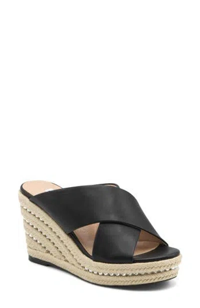 Charles David Cate Espadrille Wedge Sandal In Black