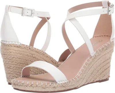 Charles David Charles By  Nola Sandals White Leather Espadrille Zap1023 In Multi