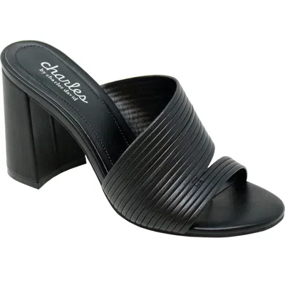 Charles David Rhythmic Leather Sandal In Black