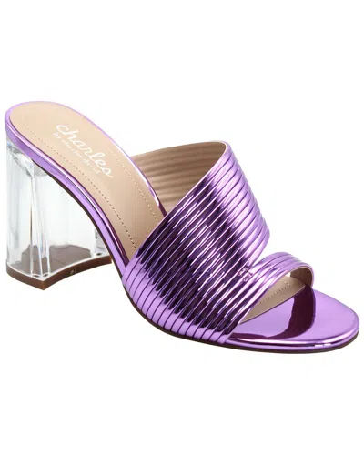 Charles David Rhythmic Leather Sandal In Purple