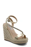 Charles David Chiara Ankle Strap Espadrille Platform Wedge Sandal In Light Gold