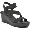 Charles David Classical Ankle Strap Platform Wedge Sandal In Black