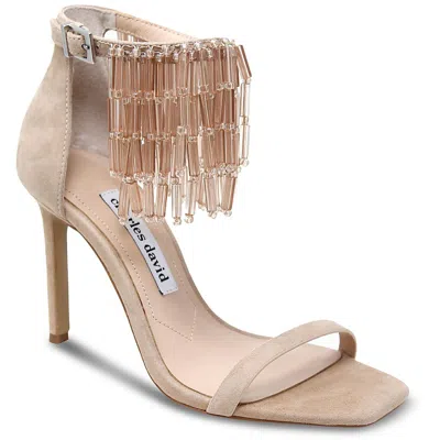 Charles David Enrich Womens Suede Ankle Strap Heels In Beige