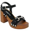Charles David Women's Platform Block-heel Suede Sandals In Black
