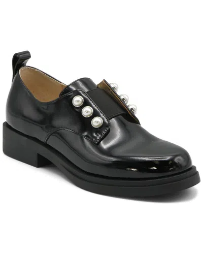 Charles David Gent Imitation Pearl Studded Derby In Black