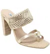 Charles David Horation Metallic Leather Block Heel Sandal In Gold