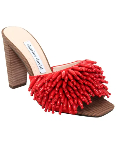 Charles David Hottie Suede Sandal Red Glow Red