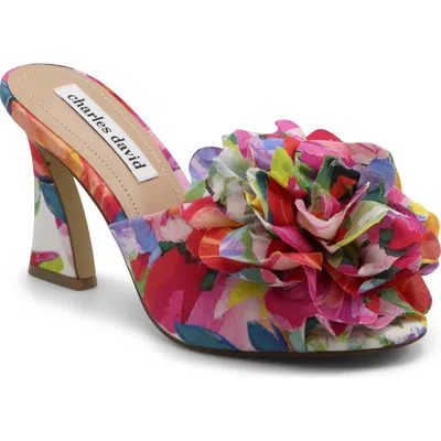 Charles David Kam Slide Sandal In Pink Multi