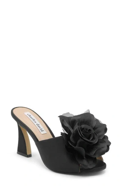 Charles David Kimberly Peep Toe Slide Sandal In Black