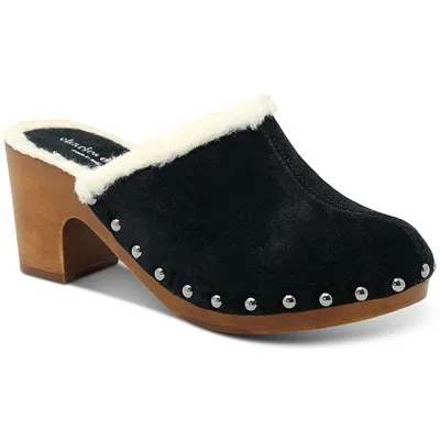 Charles David Livid Womens Pointed Toe Block Heel Mules In Black