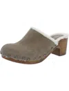 Charles David Livid Womens Pointed Toe Block Heel Mules In Grey