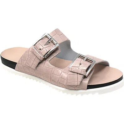 Charles David Lonnie Womens Faux Leather Slip On Footbed Sandals In Neutral