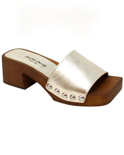 Charles David Nakita Leather Sandal In Gold