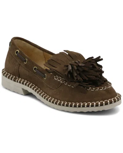 Charles David Poppy Suede Flat In Brown