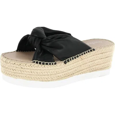 Charles David Scoop Womens Woven Faux Leather Platform Sandals In Multi