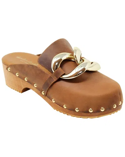 Charles David Siena Leather Clog In Brown