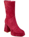 Charles David Verity Leather Bootie In Deep Red-ks