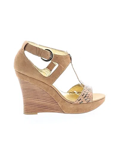 Pre-owned Charles David Wedges In Tan